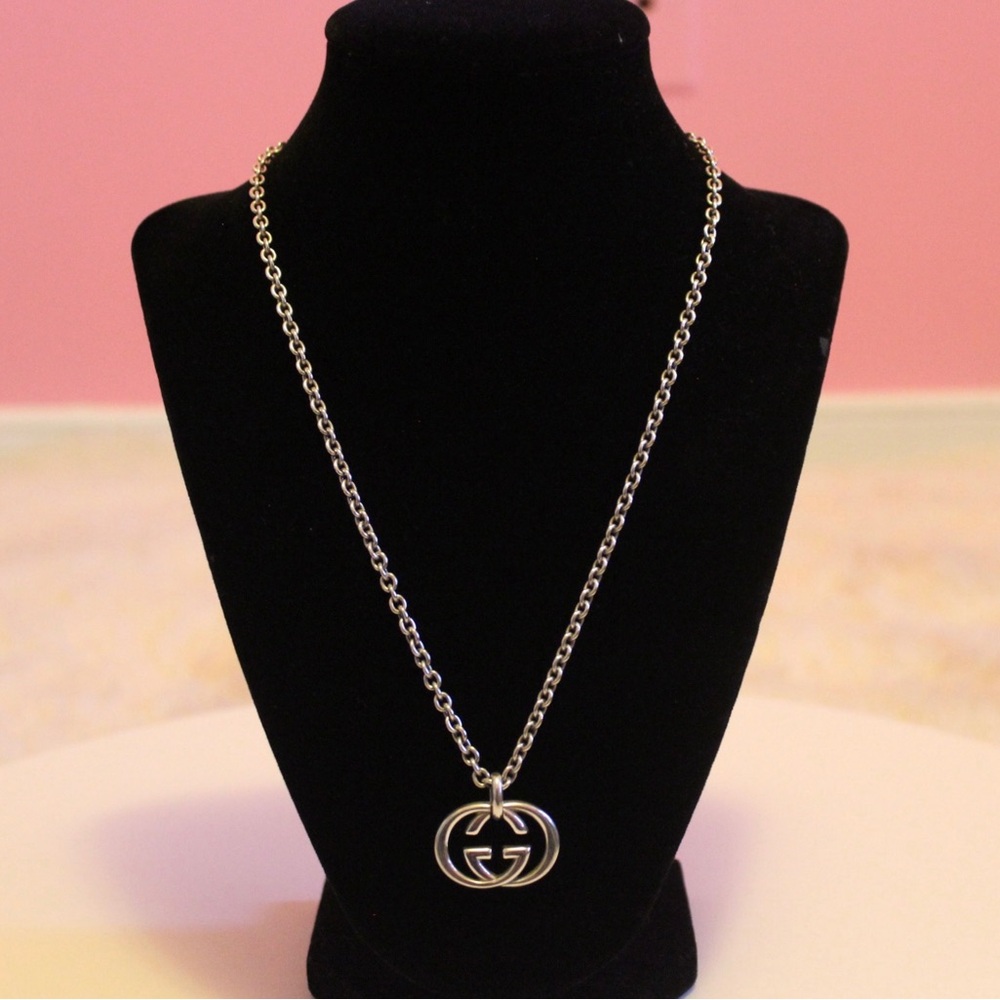 Gucci Ladies GG Sterling Silver Necklace